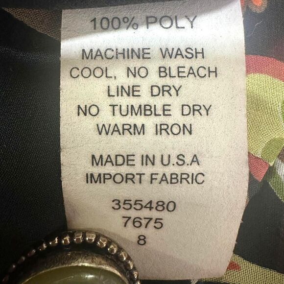 BENTLEY A. Y2K Black Multicolor Floral Midi Skirt Ruffles Womens 8 Fairy Whimsy - Picture 5 of 6